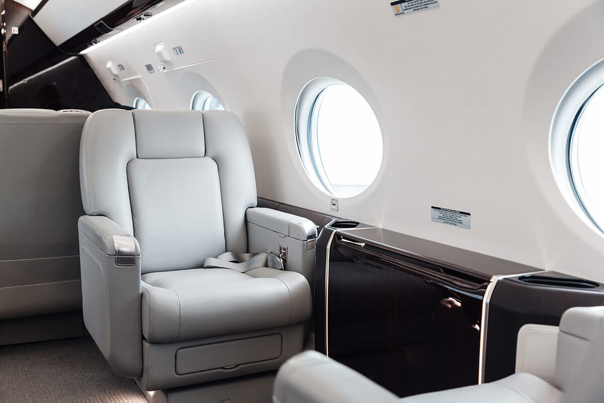 Luxury private jet cabin
